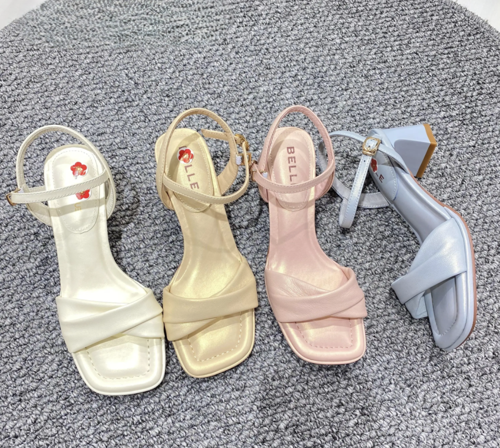Cross Straps Square Toe Chunky Heeled Pumps